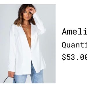 Flash SALE! 💫 Princess Polly Silky Blazer in WHITE! Size 6 - LIKE NEW